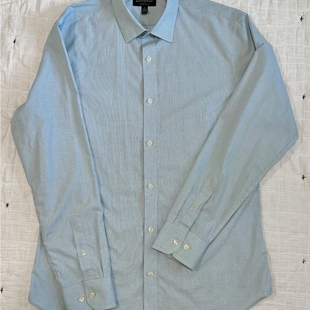 Men's Blue Dress Shirt L